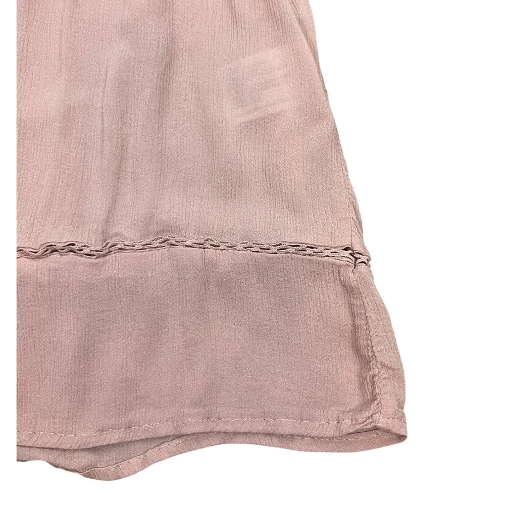 Knox Rose Blouse Womens XL Pink Excellent Smocked Boho 3/4 Sleeve Rayon Top - Picture 15 of 15